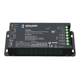 Фото #1 товара INTELLIGENT ARLIGHT Диммер SMART-PWM-104-73-SH-SUF Black (12-48V, 4x6A, RJ-45, 2.4G) (IARL, IP20 Металл, 5 лет)