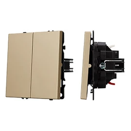 Фото #1 товара Механизм выключателя двухклавишный перекрёстный SWT-NOBE-MKX2-SFPL-GD (230V, 10A) (Arlight, Золотой песок)