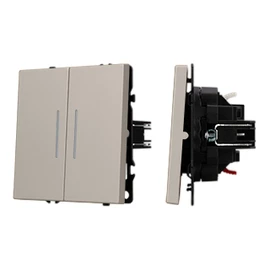 Фото #1 товара Механизм звонкового выключателя двухклавишный LED SWT-NOBE-MKR2-SFPL-L-CA (230V, 10A) (Arlight, Кашемир)