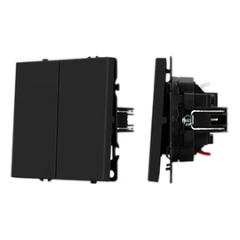 Фото #1 товара Механизм выключателя двухклавишный перекрёстный SWT-NOBE-MKX2-SFPL-BK (230V, 10A) (Arlight, Черный оникс)