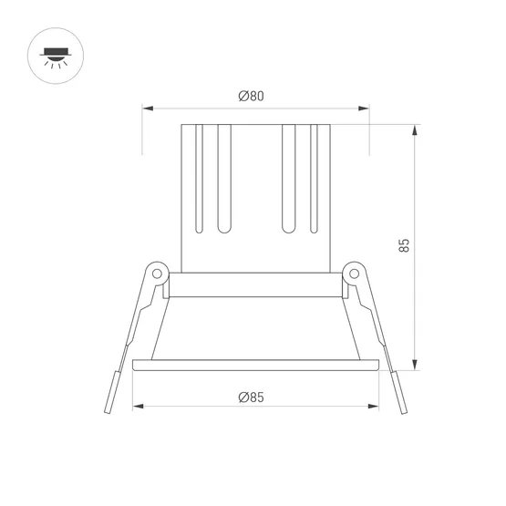Фото #2 товара Светильник MS-FLOW-BUILT-R85-6W Day4000 (BK, 15 deg, 230V) (Arlight, IP20 Металл, 5 лет)