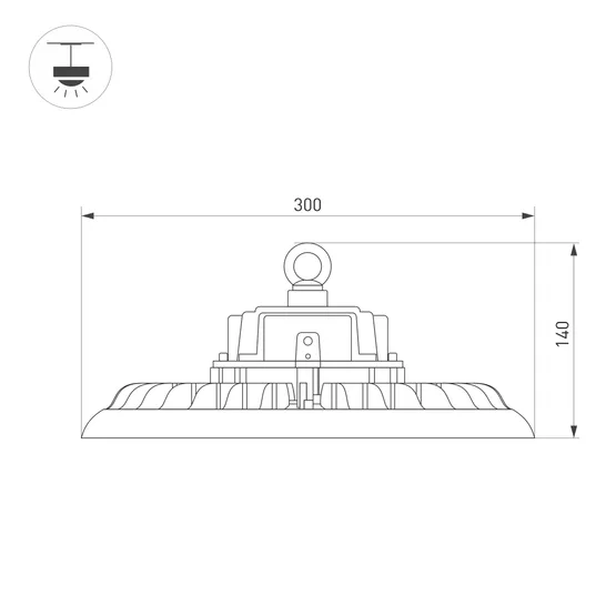 Фото #2 товара Светильник SP-ARIVA-MOTION-R300-150W White5000 (BK, 60 deg, 230V) (Arlight, IP65 Металл, 5 лет)