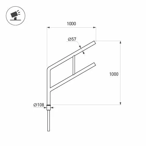 Фото #2 товара Кронштейн OXOR-SG2-1000x108-L1000 BLACK (Arlight, Сталь)