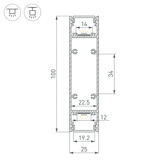 Фото #3 товара Профиль SL-LINE-25100-DUAL-2500 ROSE CHAMPAGNE (Arlight, Алюминий)