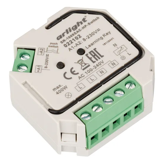 Фото товара Контроллер-выключатель SR-1009SAC-HP-Switch (230V, 1.66A) (Arlight, IP20 Пластик, 3 года)