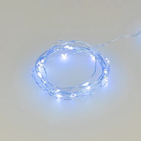 Фото товара Светодиодная гирлянда ARD-DEW-HOME-2000-CLEAR-20LED-STD Blue (1.5V, Battery Pack, Cork) (Ardecoled, IP20)