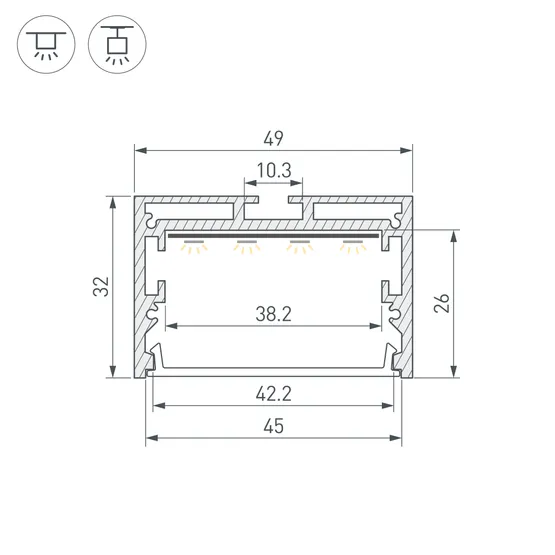 Фото #3 товара Профиль SL-LINE-4932-2000 BLACK (BY) (Arlight, Алюминий)