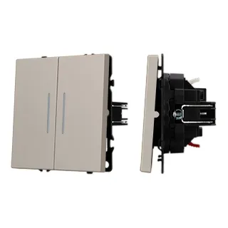 Фото товара Механизм звонкового выключателя двухклавишный LED SWT-NOBE-MKR2-SFPL-L-CA (230V, 10A) (Arlight, Кашемир)